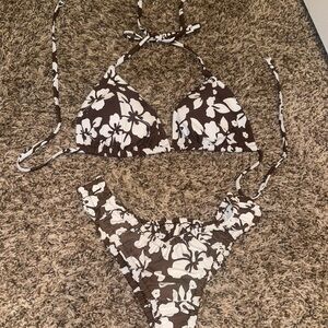 Princess Polly Brown&White Floral Bikini Set